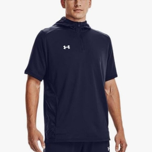 Under Armour Men's Command Short Sleeve Hoodie Navy Midnight Blue NWOT MEN Small - Picture 1 of 4
